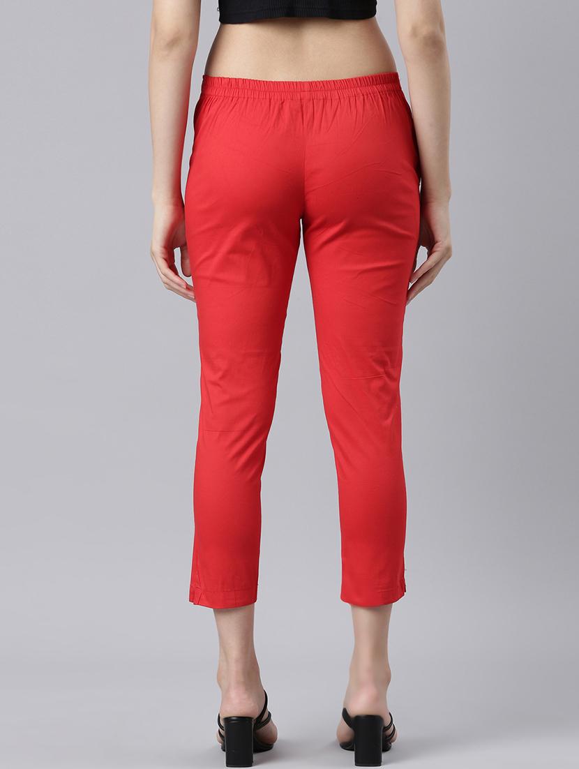 women mid rise solid cigarette pant - 21728299 - Standard Image - 3