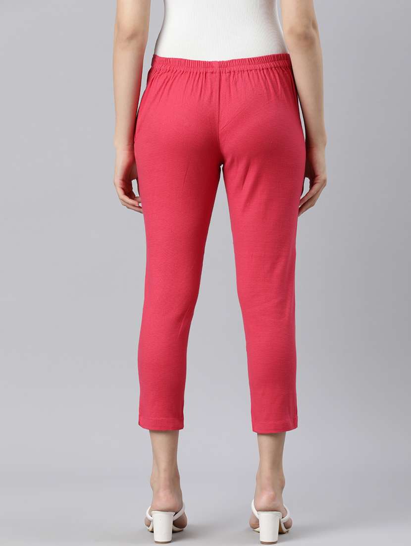 women mid rise solid cigarette pant - 21728302 -  Standard Image - 3