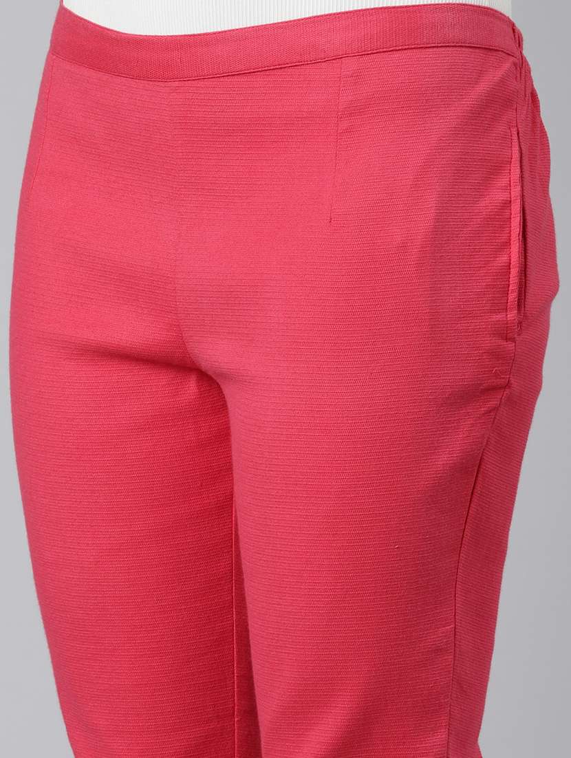 women mid rise solid cigarette pant - 21728302 -  Standard Image - 5