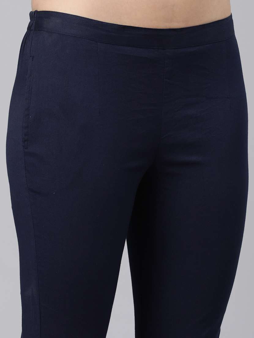 women mid rise solid cigarette pant - 21728304 -  Standard Image - 5