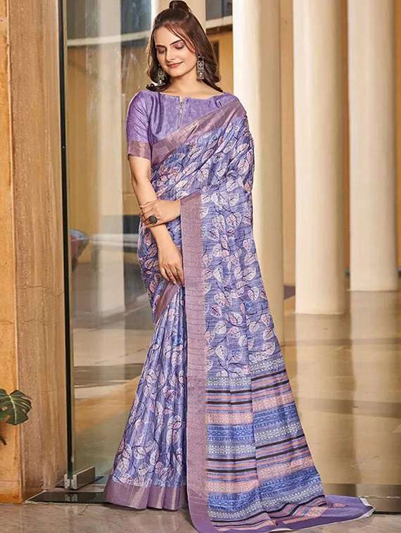 women printed casual wear saree with blouse - 21728316 -  Zoom Image - 0