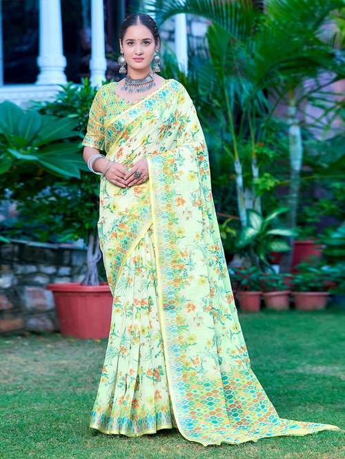 women printed casual wear saree with blouse - 21728346 - Standard Image - 0