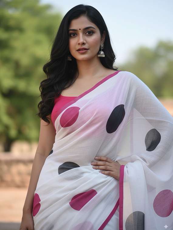 women printed casual wear saree with blouse - 21728380 - Standard Image - 3