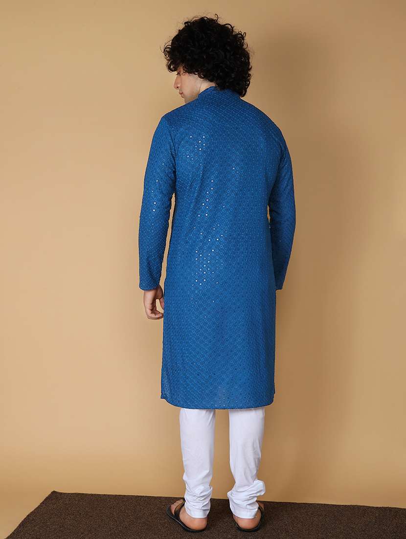 men embroidered kurta churidar ethnic wear set - 21728534 - Standard Image - 3