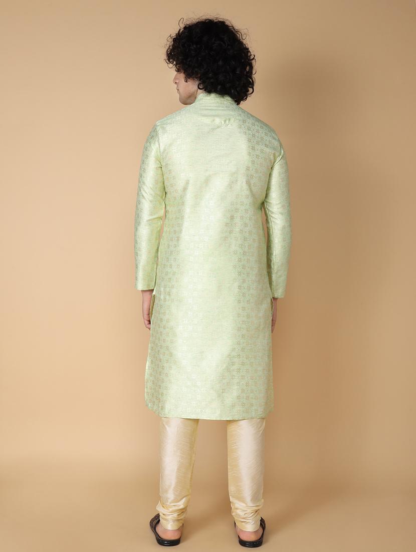 men self design kurta churidar ethnic wear set - 21728541 - Standard Image - 3
