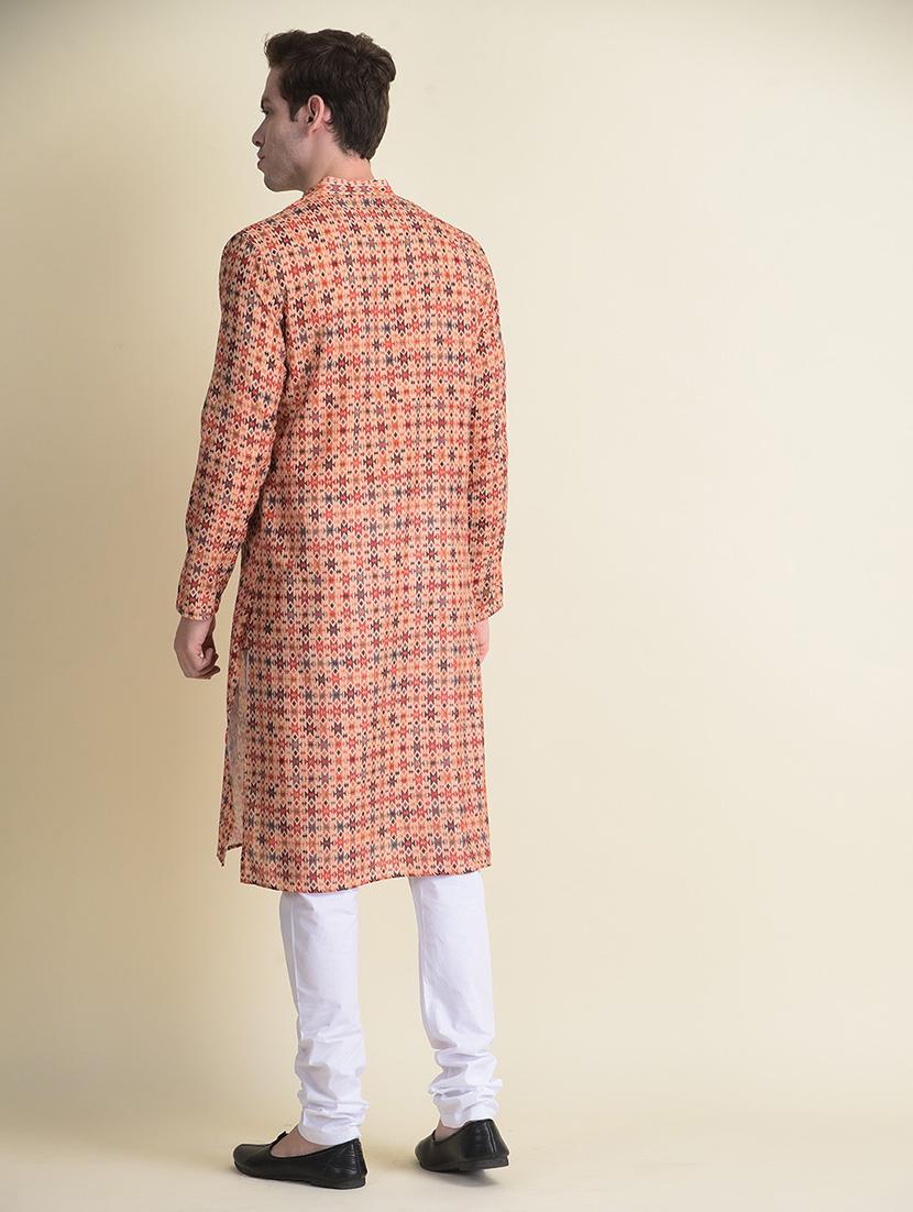 men long sleeve kurta churidar ethnic wear set - 21728600 - Standard Image - 3
