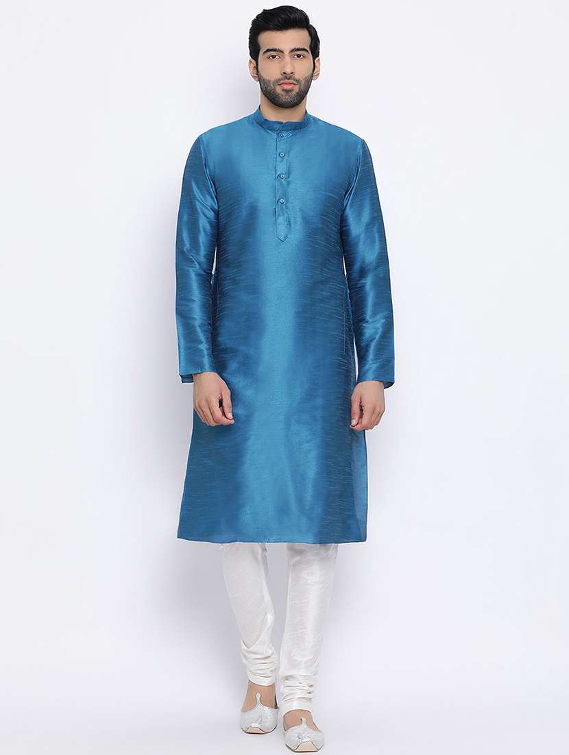 men solid kurta churidar ethnic wear set - 21728680 -  Zoom Image - 0