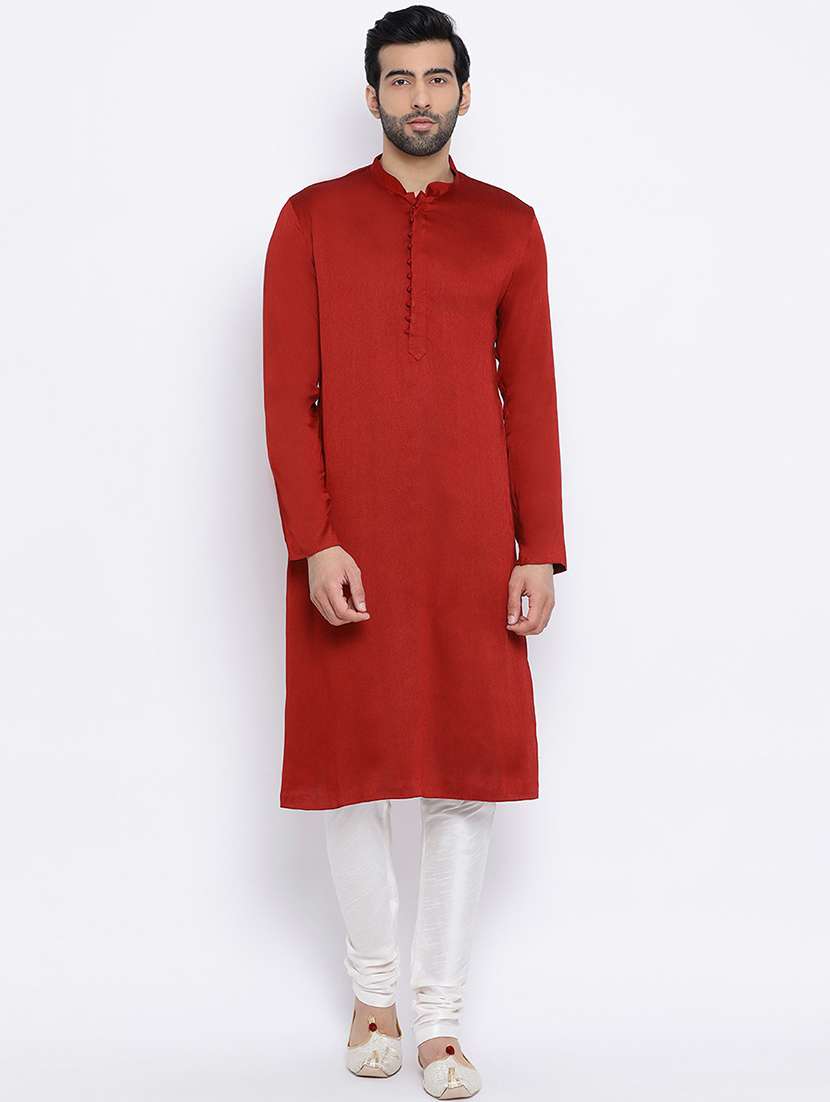 men solid kurta churidar ethnic wear set - 21728690 - Zoom Image - 0