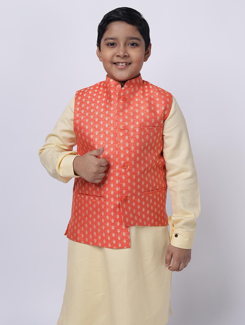 boys self design nehru jacket