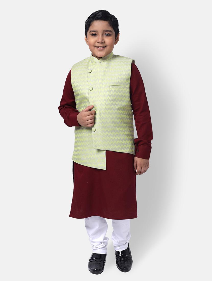 boys chevron sleeeveless nehru jacket - 21728770 - Standard Image - 3
