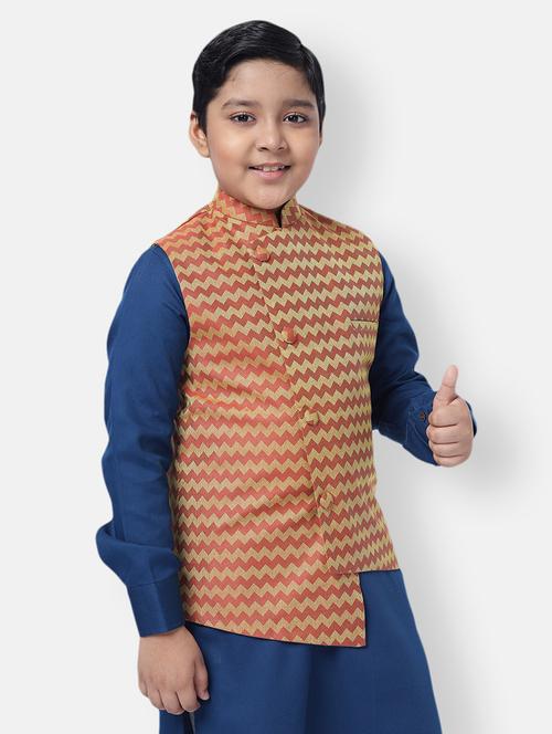 boys self design nehru jacket - 21728771 - Standard Image - 0