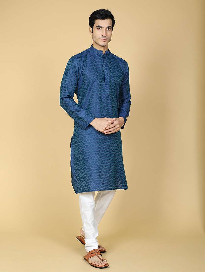 men mandarin neck long sleeve festive wear kurta  - 21728806 -  Zoom Image - 0