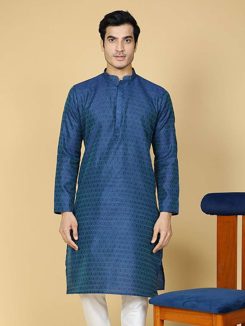 men mandarin neck long sleeve festive wear kurta - 21728806 - Standard Image - 3