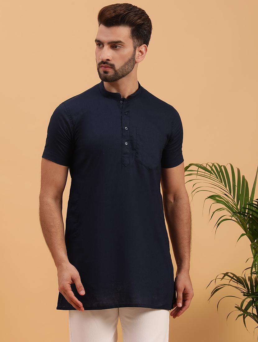 men mandarin neck long sleeve casual wear kurta - 21728845 - Zoom Image - 0