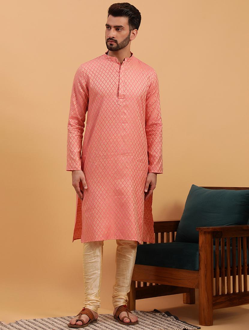 men mandarin neck long sleeve festive wear kurta - 21728848 - Zoom Image - 0