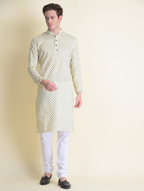 men printed kurta churidar ethnic wear set - 21728864 - Standard Image - 0