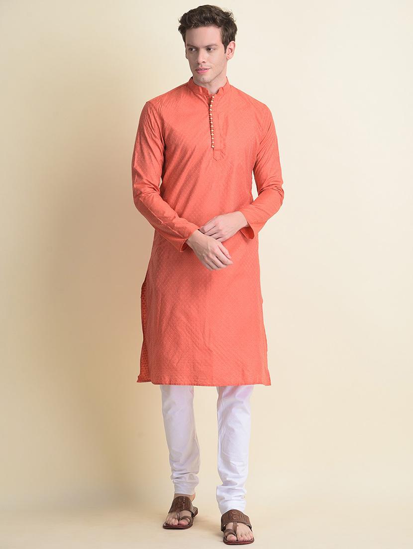 men printed mandarin neck long kurta - 21728867 -  Zoom Image - 0