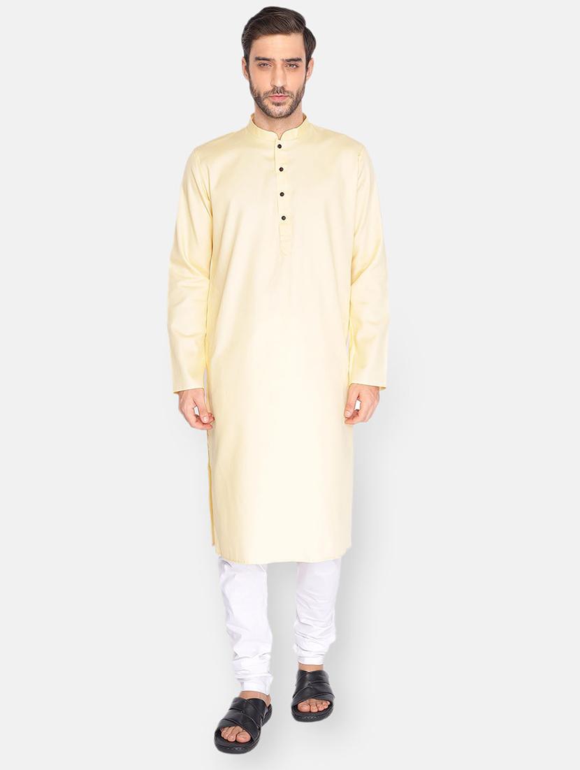 men mandarin neck solid long kurta - 21728889 - Zoom Image - 0