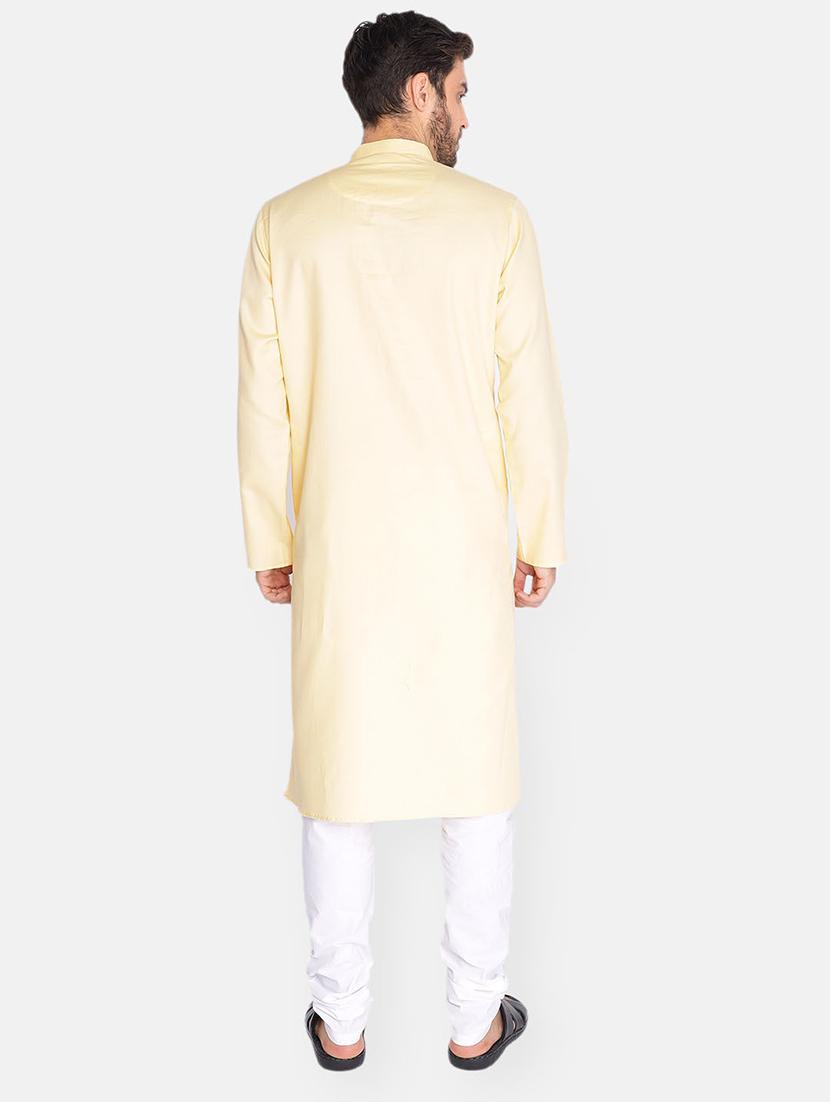 men mandarin neck solid long kurta - 21728889 - Standard Image - 3