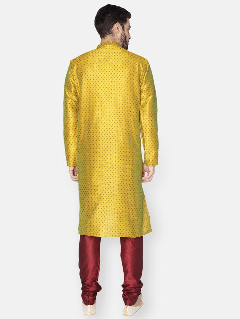men printed mandarin neck long kurta - 21728898 - Standard Image - 3
