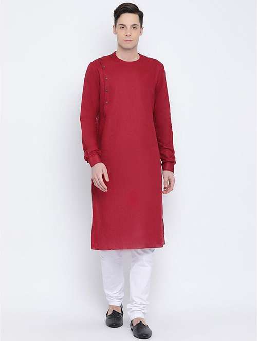 men solid round neck kurta  - 21728945 -  Standard Image - 0