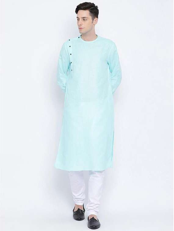 men solid long sleeve kurta 