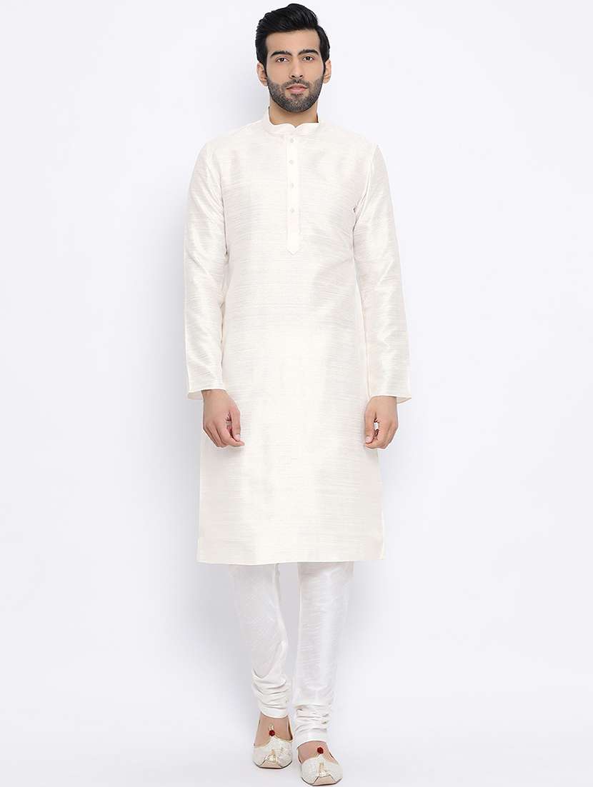 men solid mandarin neck long kurta - 21728962 - Zoom Image - 0