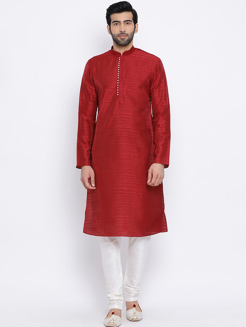 men solid mandarin neck long kurta - 21728967 - Zoom Image - 0