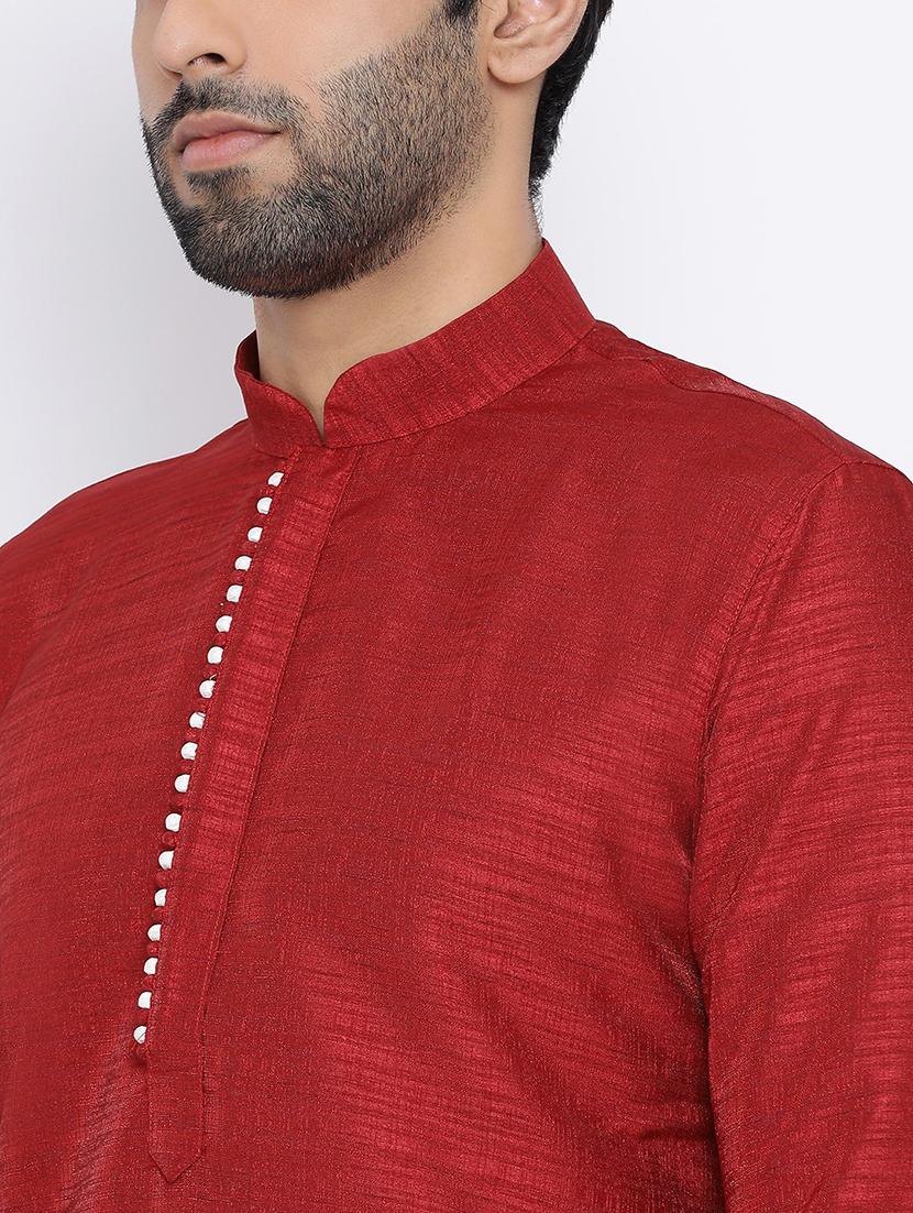 men solid mandarin neck long kurta - 21728967 - Standard Image - 3