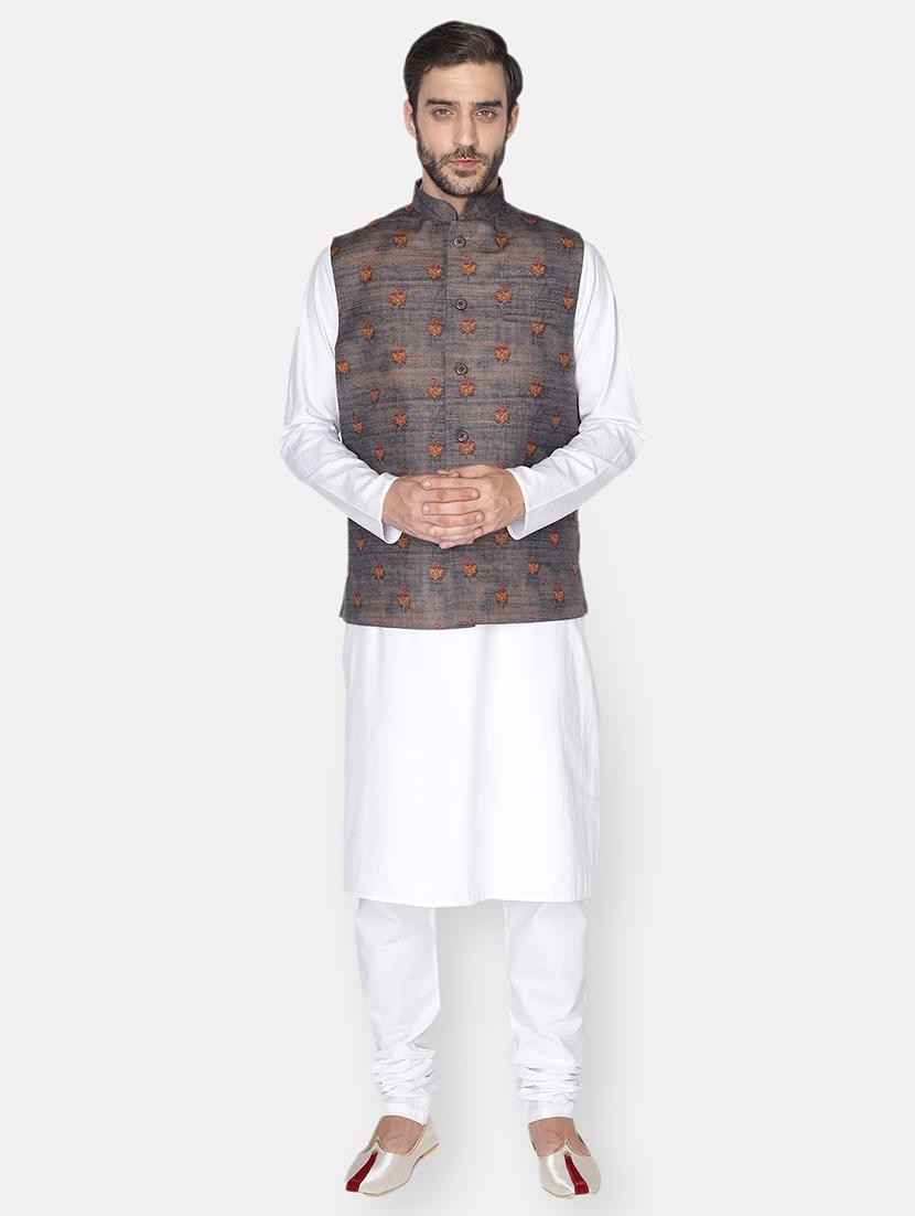 men self design sleeveless nehru jacket - 21729092 - Standard Image - 5