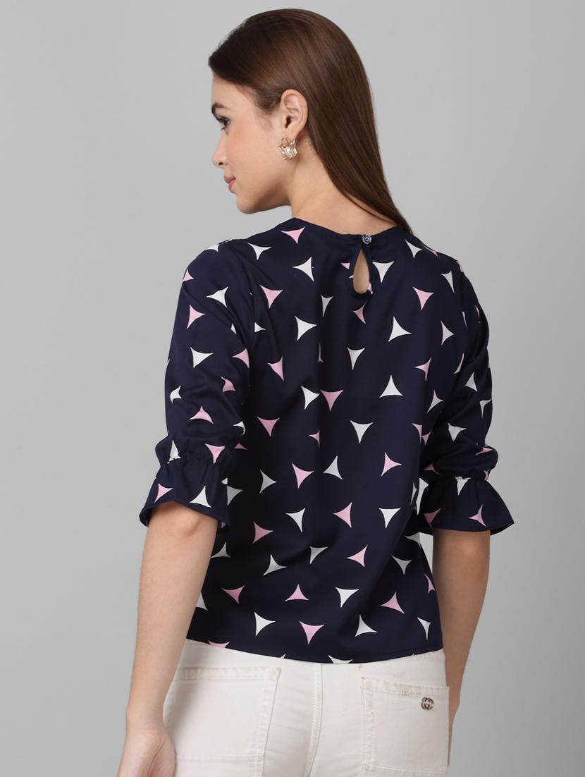 women printed round neck top - 21729162 - Standard Image - 3