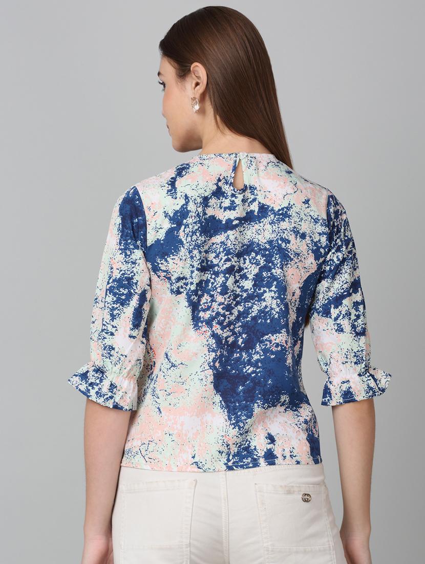 women printed round neck top - 21729164 - Standard Image - 3