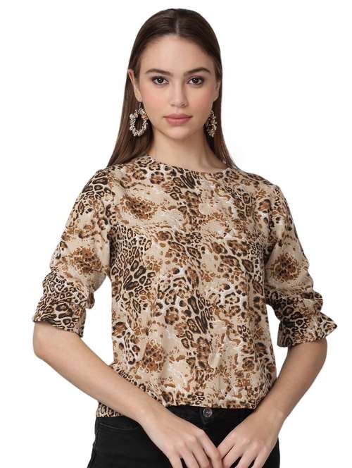 women printed round neck top - 21729165 -  Standard Image - 0