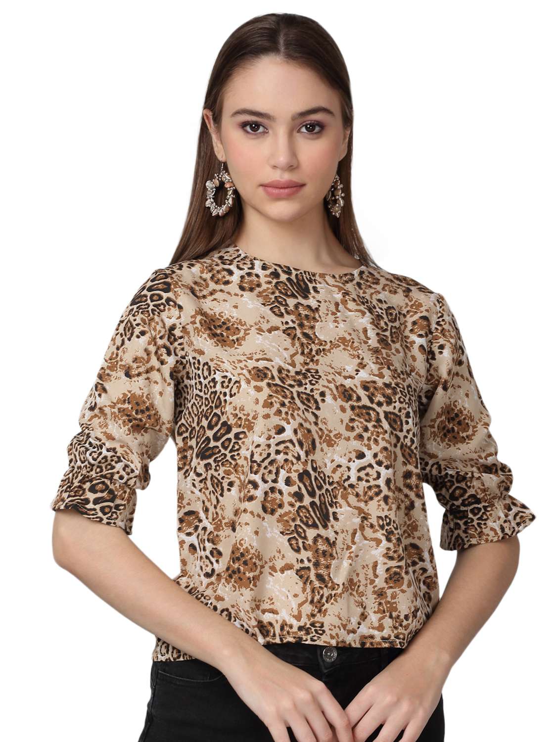 women printed round neck top - 21729165 -  Zoom Image - 0