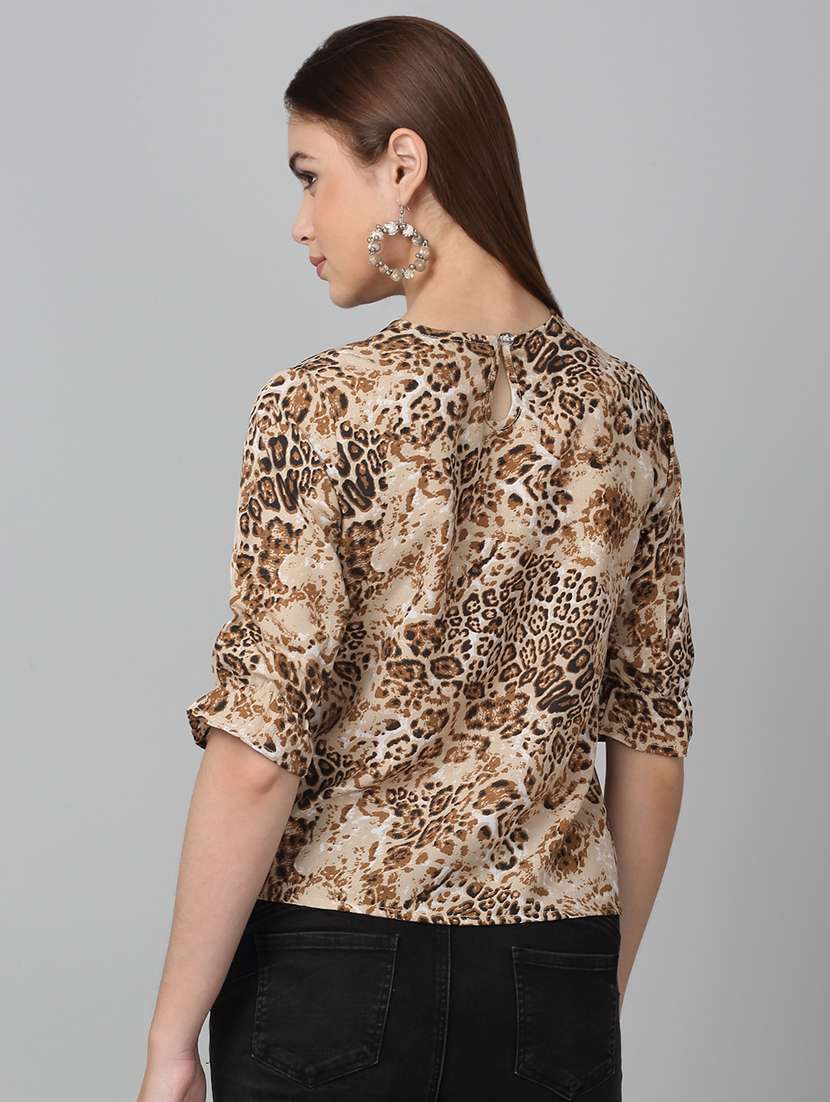 women printed round neck top - 21729165 -  Standard Image - 3