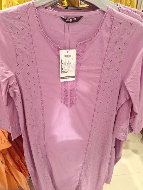 lavender cambric kurta - 21729233 - Standard Image - 0