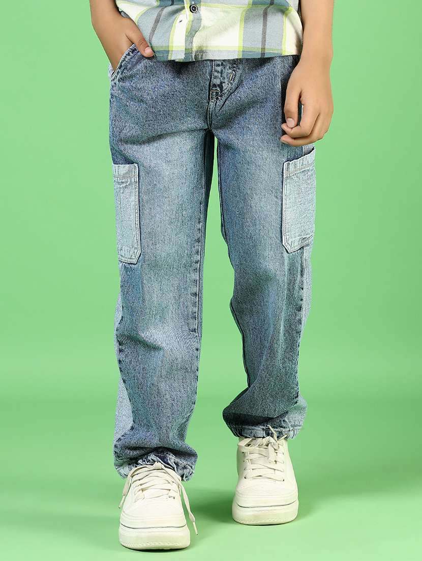 boys light blue mid rise cargo - 21729239 -  Standard Image - 3