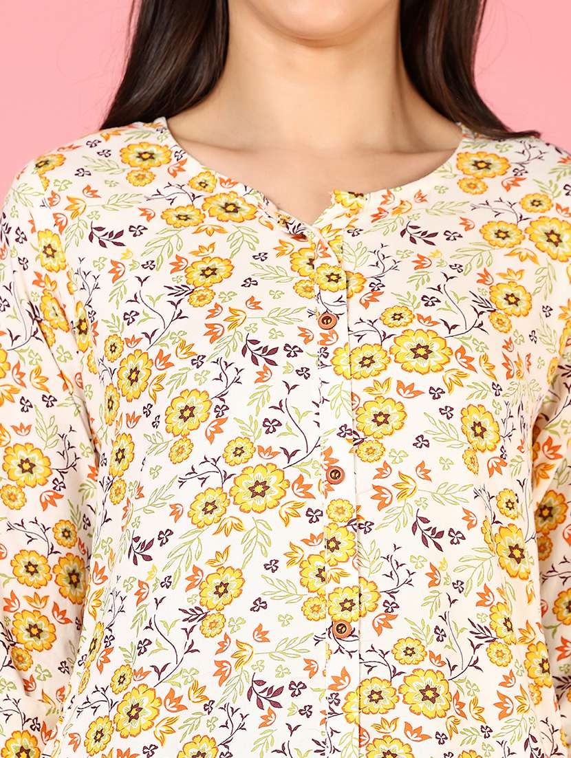 women three quarter sleeves straight kurta - 21729241 -  Standard Image - 5