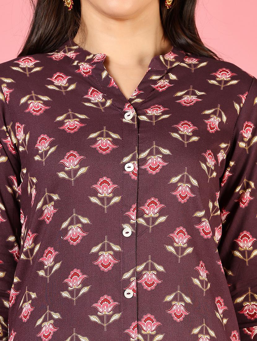 women three quarter sleeves straight kurta - 21729245 - Standard Image - 5