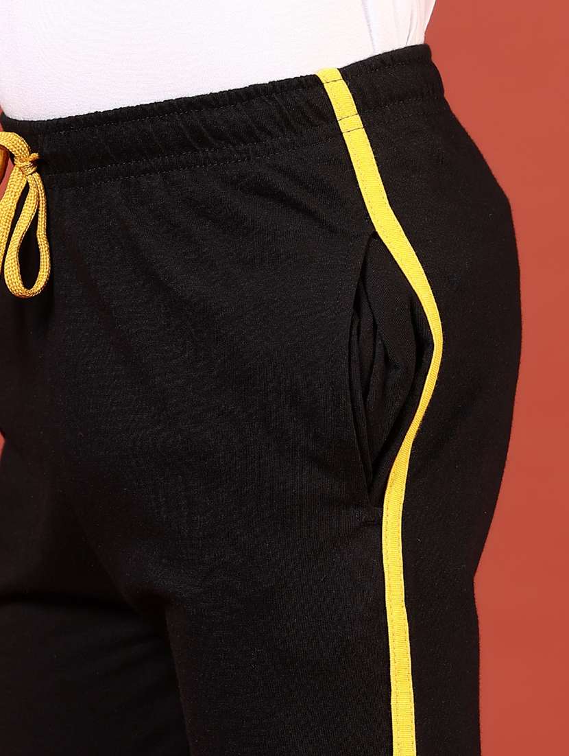 boys black solid mid rise track pant - 21729251 -  Standard Image - 5