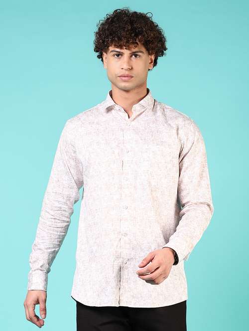men printed long sleeve regualr fit casual shirt - 21729263 - Standard Image - 0