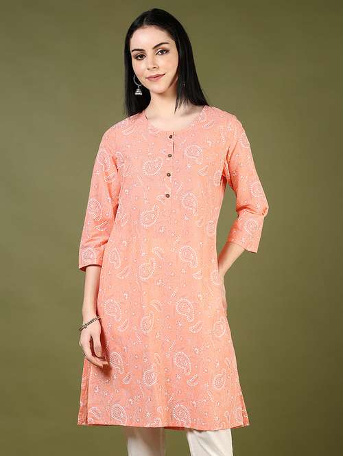 women printed round neck straight kurta - 21729273 -  Standard Image - 0