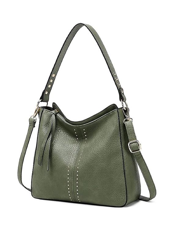 women solid pu leather handbag - 21729597 - Standard Image - 3