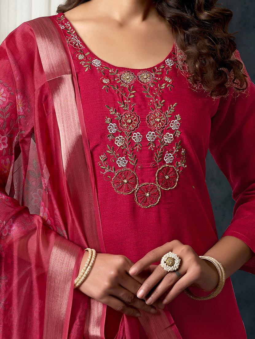 women embroidered kurta pant set with dupatta - 21729637 - Standard Image - 3