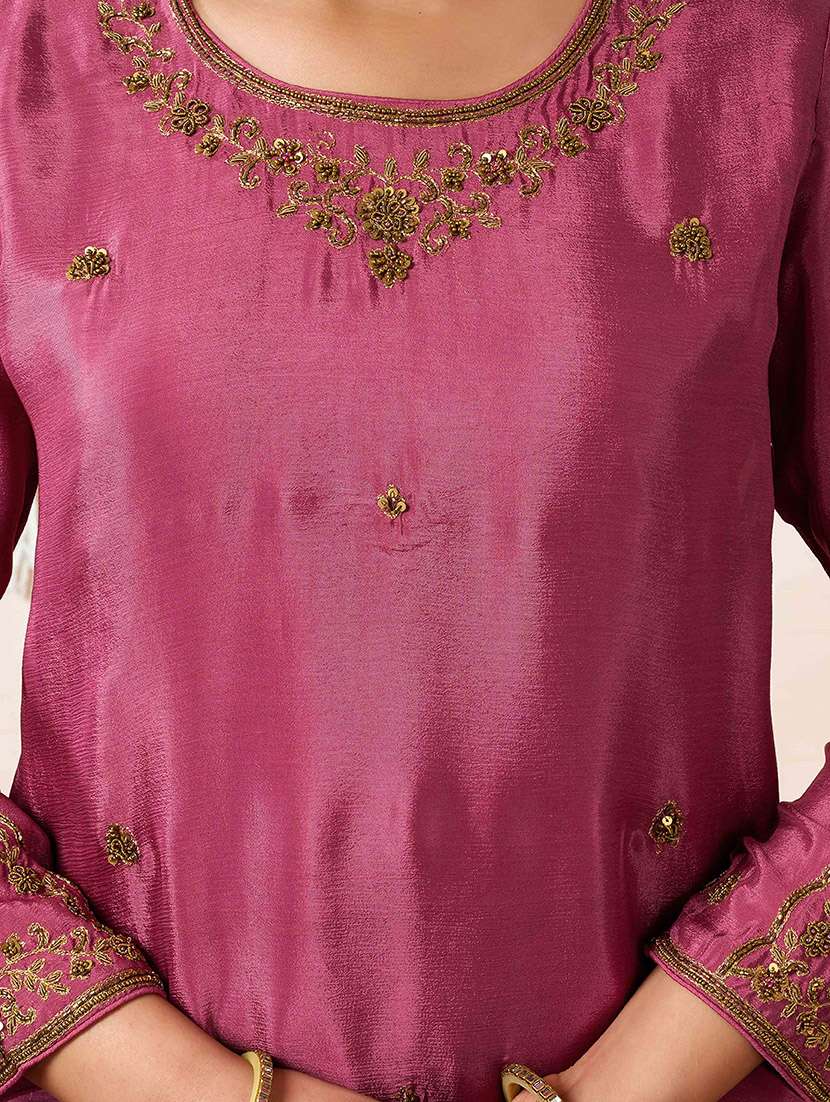 women embellished kurta sharara set with dupatta - 21729661 -  Standard Image - 3