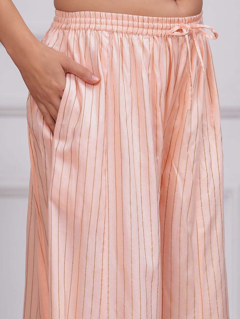 women striped mid rise flared palazzo - 21729679 -  Standard Image - 5