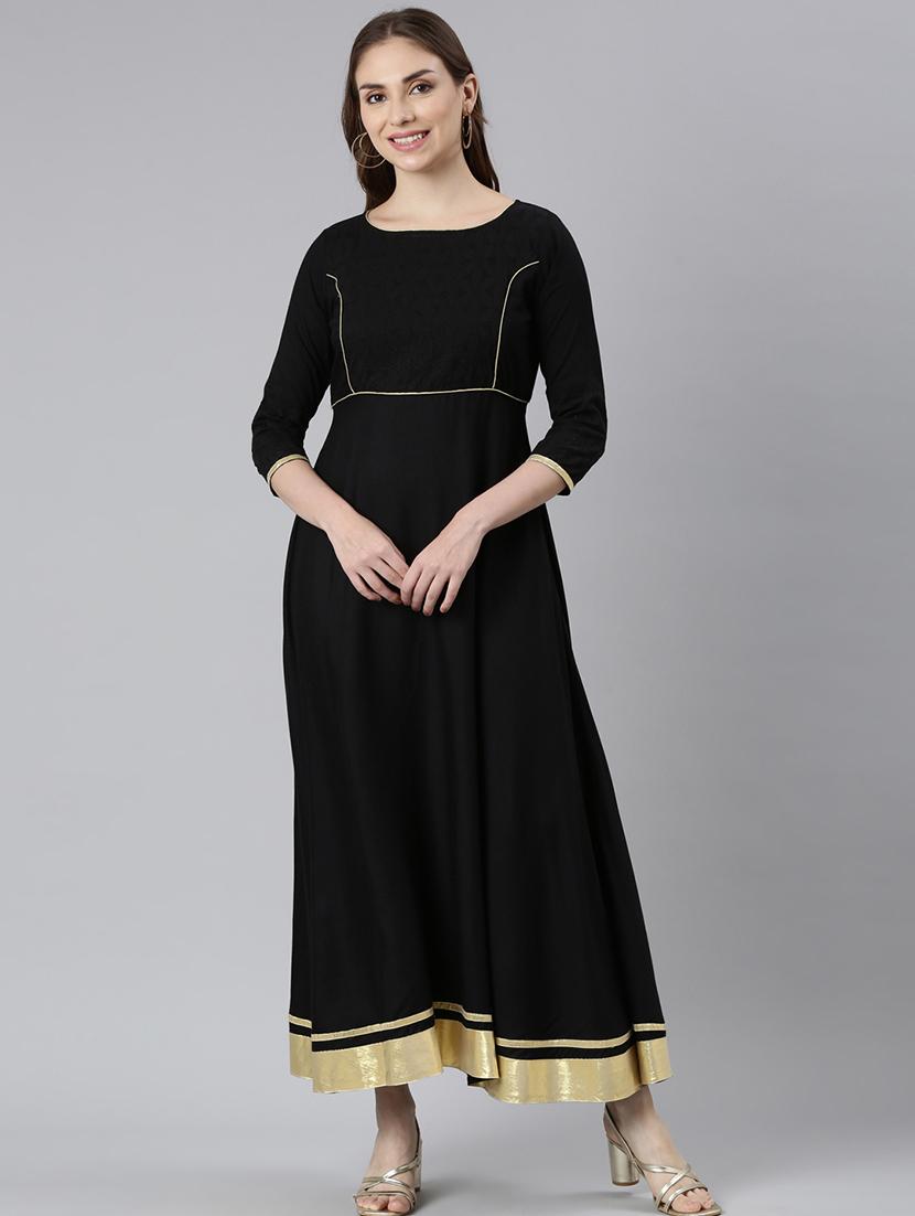 women round neck solid a-line ethnic dress - 21729695 -  Zoom Image - 0