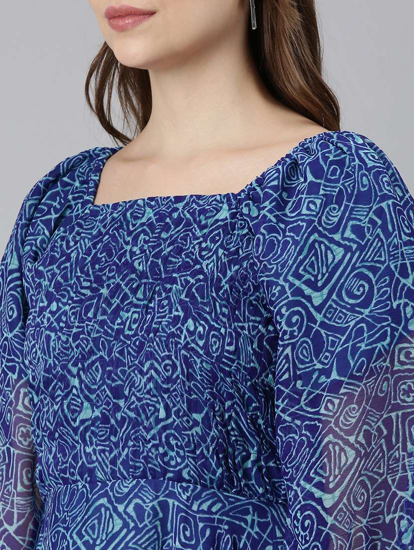 women square neck printed fit & flare ethnic dress - 21729707 -  Standard Image - 5