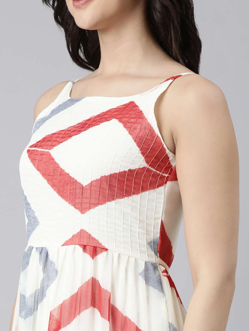 women printed shoulder strap tiered dress - 21729726 -  Standard Image - 5