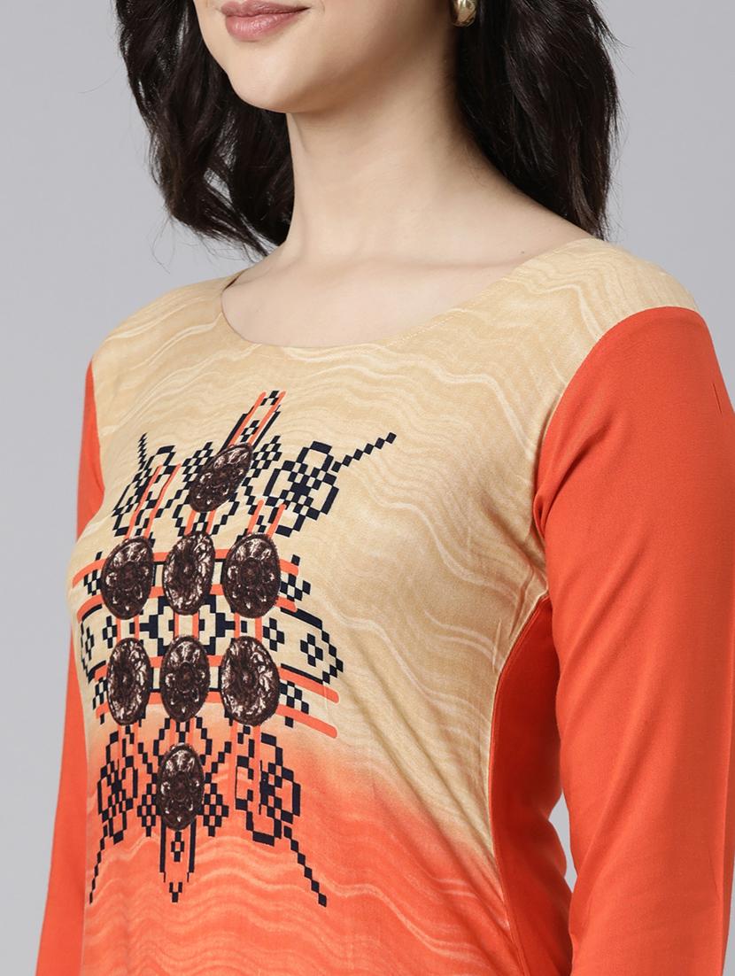 women printed three quarter sleeve straight kurta - 21729776 - Standard Image - 5